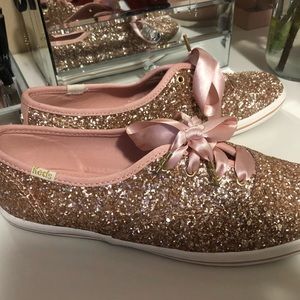 Kate Spade Rose Gold Glitter Shoes